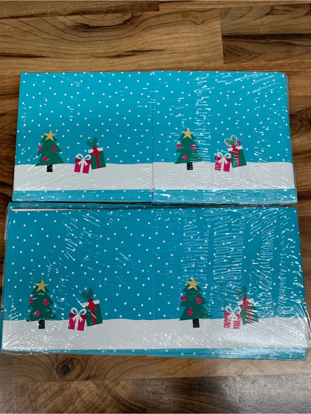 Set of 4 Jolly Holidays Cube Gift Boxes. New. Sealed Packaging. 5” X 5” X 4.5”